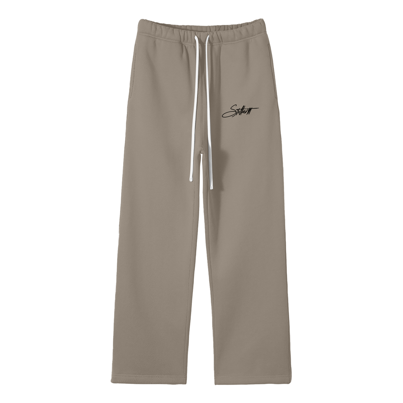Unisex Solid Color Fleece Straight Leg Pants