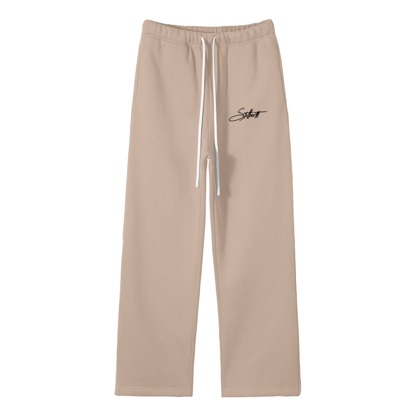 Unisex Solid Color Fleece Straight Leg Pants