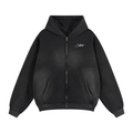 Sunfade Two-way Zipper Boxy Fleece Hoodie
