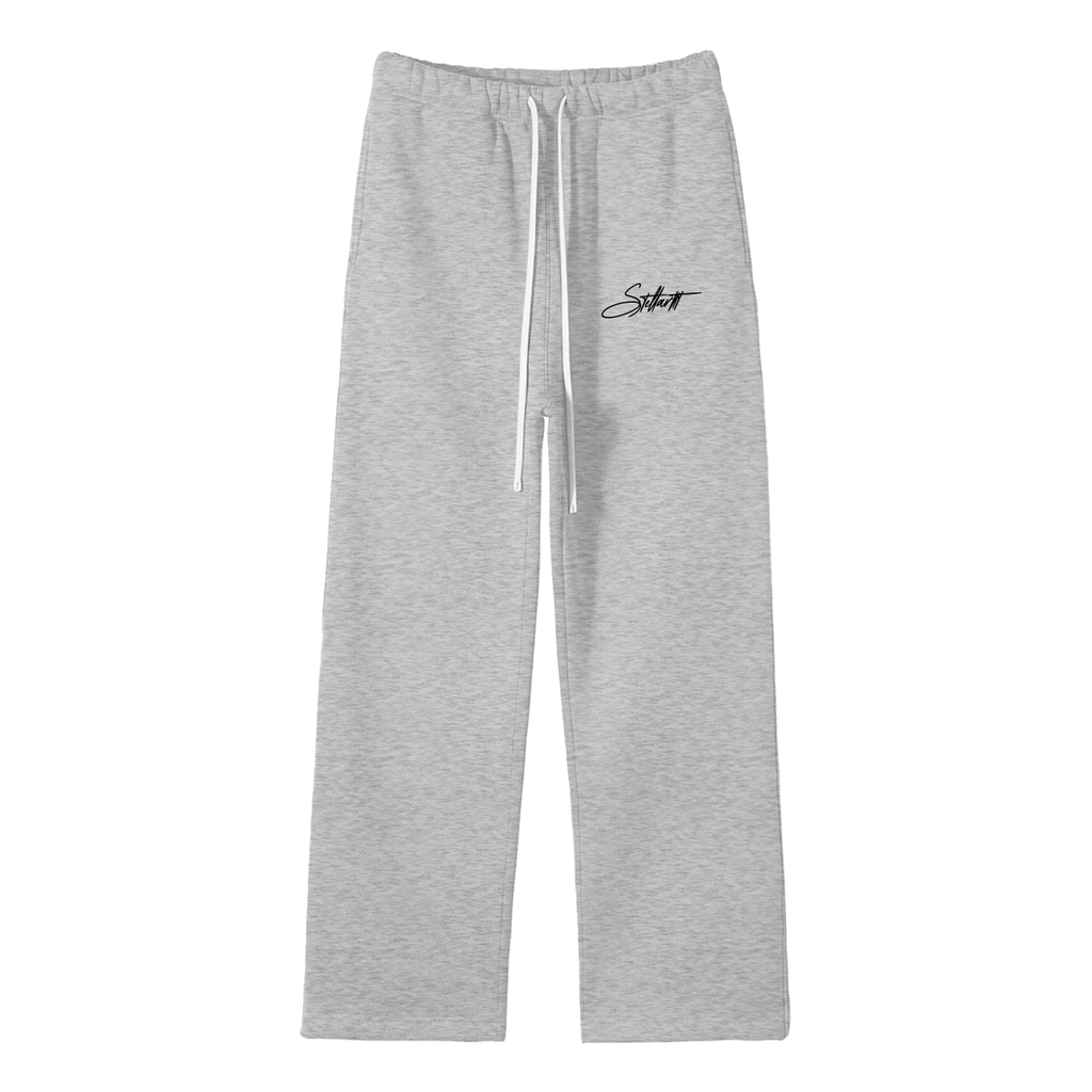 Unisex Solid Color Fleece Straight Leg Pants